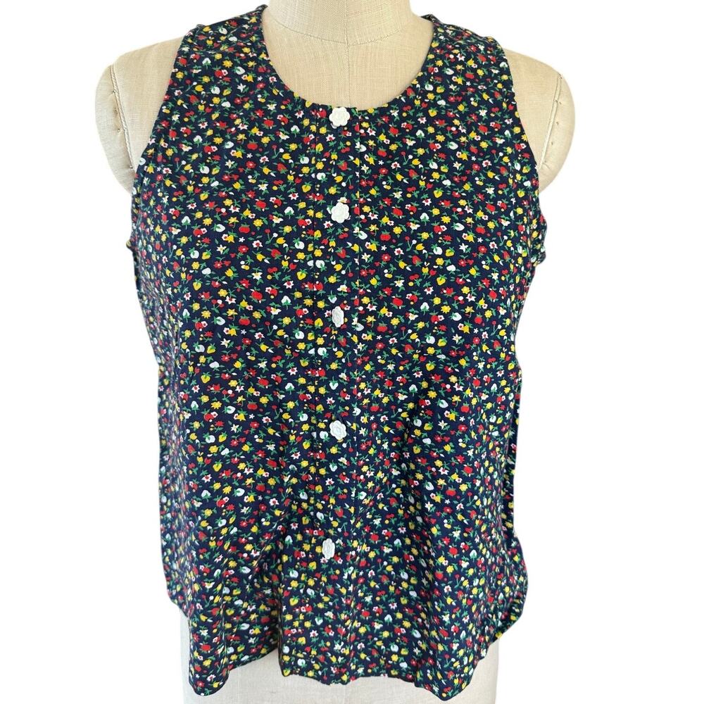 Vintage Sleeveless Floral Tank Top Size Medium